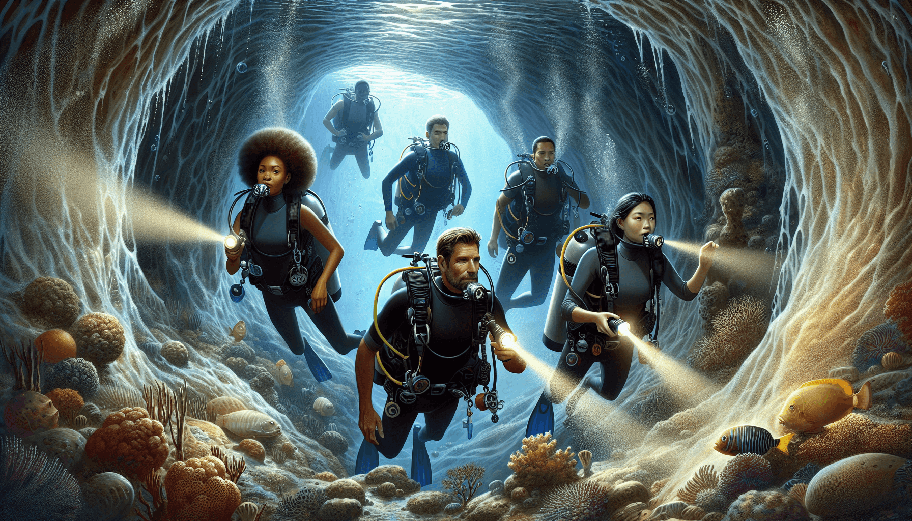 Divers in Tunnel